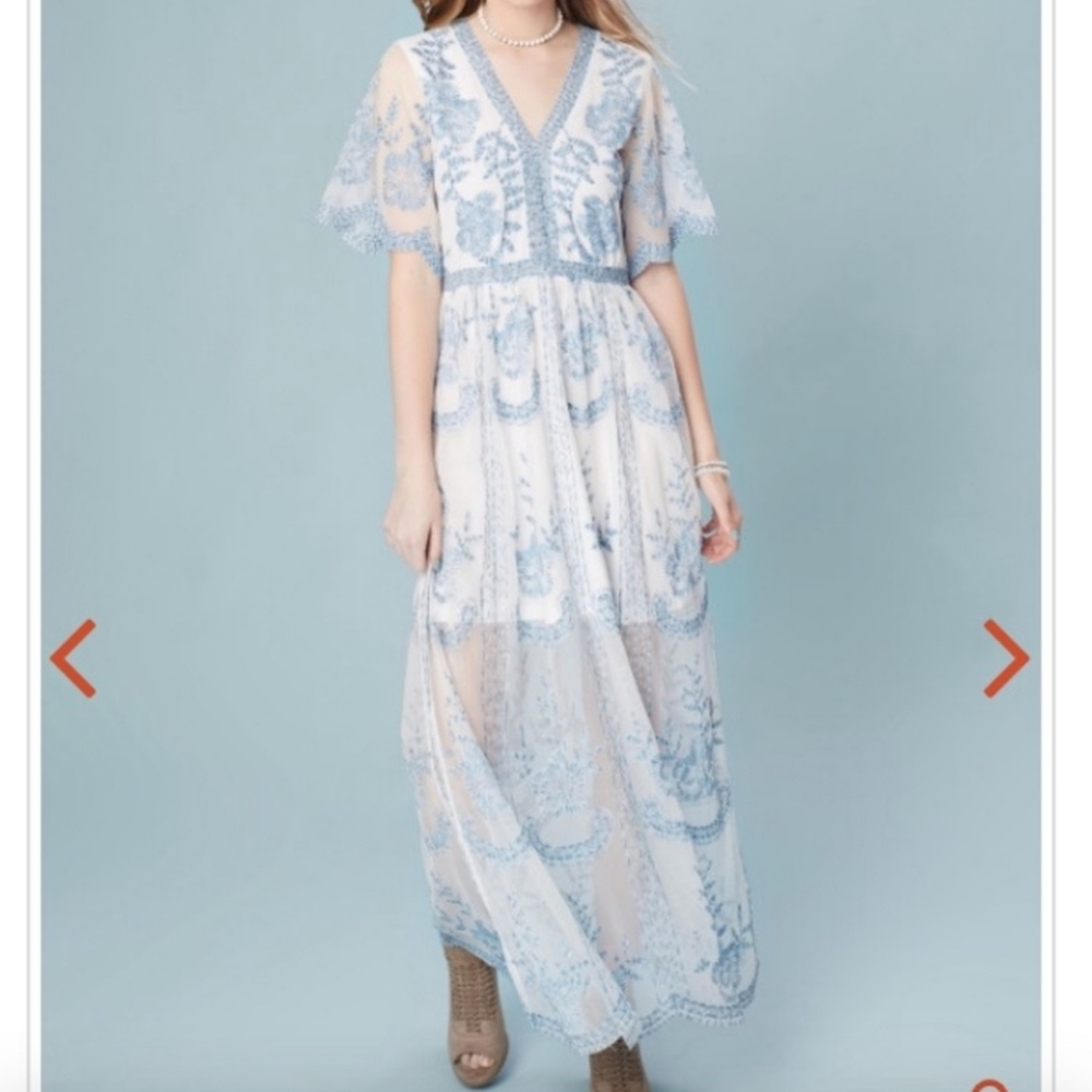 Alter'd State Embroidered Lace Maxi Dress Size M